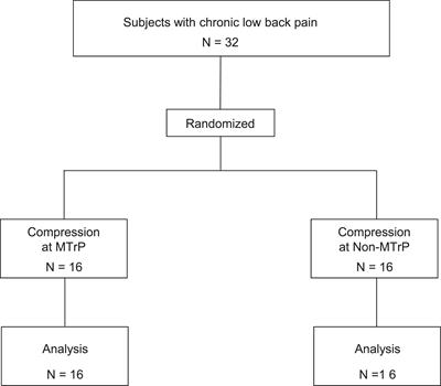 Analgesic Effects of Compression at Trigger Points Are Associated With Reduction of Frontal Polar Cortical Activity as Well as Functional Connectivity Between the Frontal Polar Area and Insula in Patients With Chronic Low Back Pain: A Randomized Trial